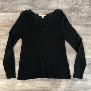 Miami Light Weight Black Waffle Sweater - Size Small